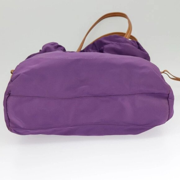PRADA Tote Bag Nylon Purple Gold Auth ep6502 - Picture 5 of 16